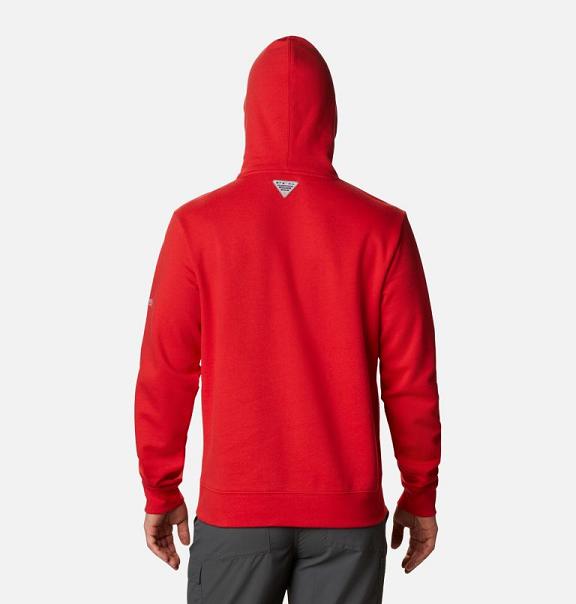 Columbia PFG Triangle Hoodies Red White For Men's NZ20541 New Zealand